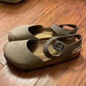 Birkenstock Messina Gray Leather Clogs 40
